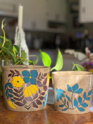 Two planters Throw and grow ceramics