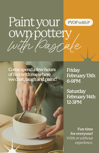Paint Your Own Pottery Event (Saturday 2/14) Throw and grow ceramics