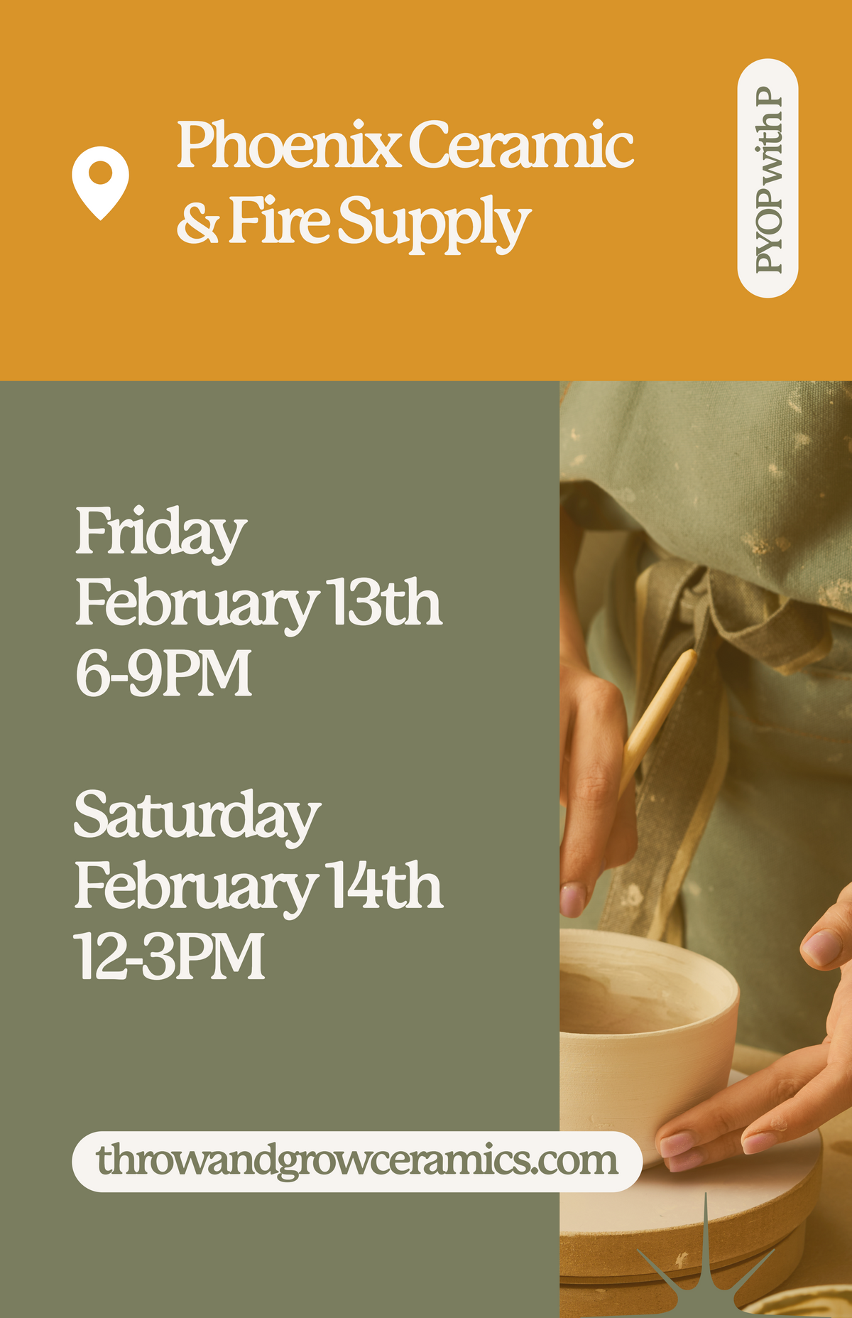 Paint Your Own Pottery Event (Saturday 2/14) Throw and grow ceramics