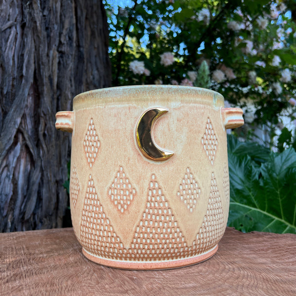 Tall Earthy Cauldron Pot-023 Throw and grow ceramics