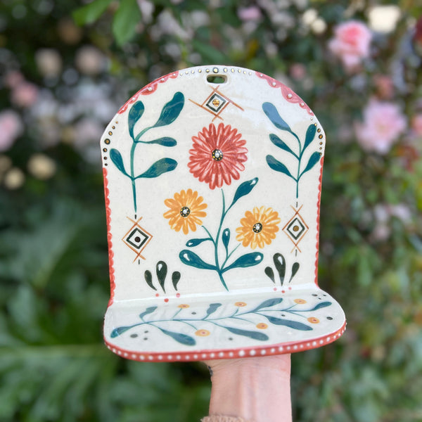 Wall Hanging with Gold-024 Throw and grow ceramics