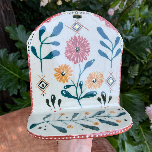 Wall Hanging with Gold-024 Throw and grow ceramics