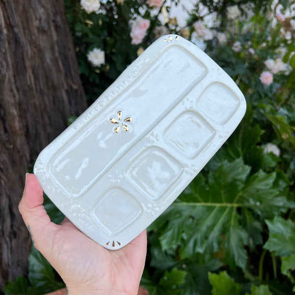 Small Paint Palette with Gold-025 Throw and grow ceramics