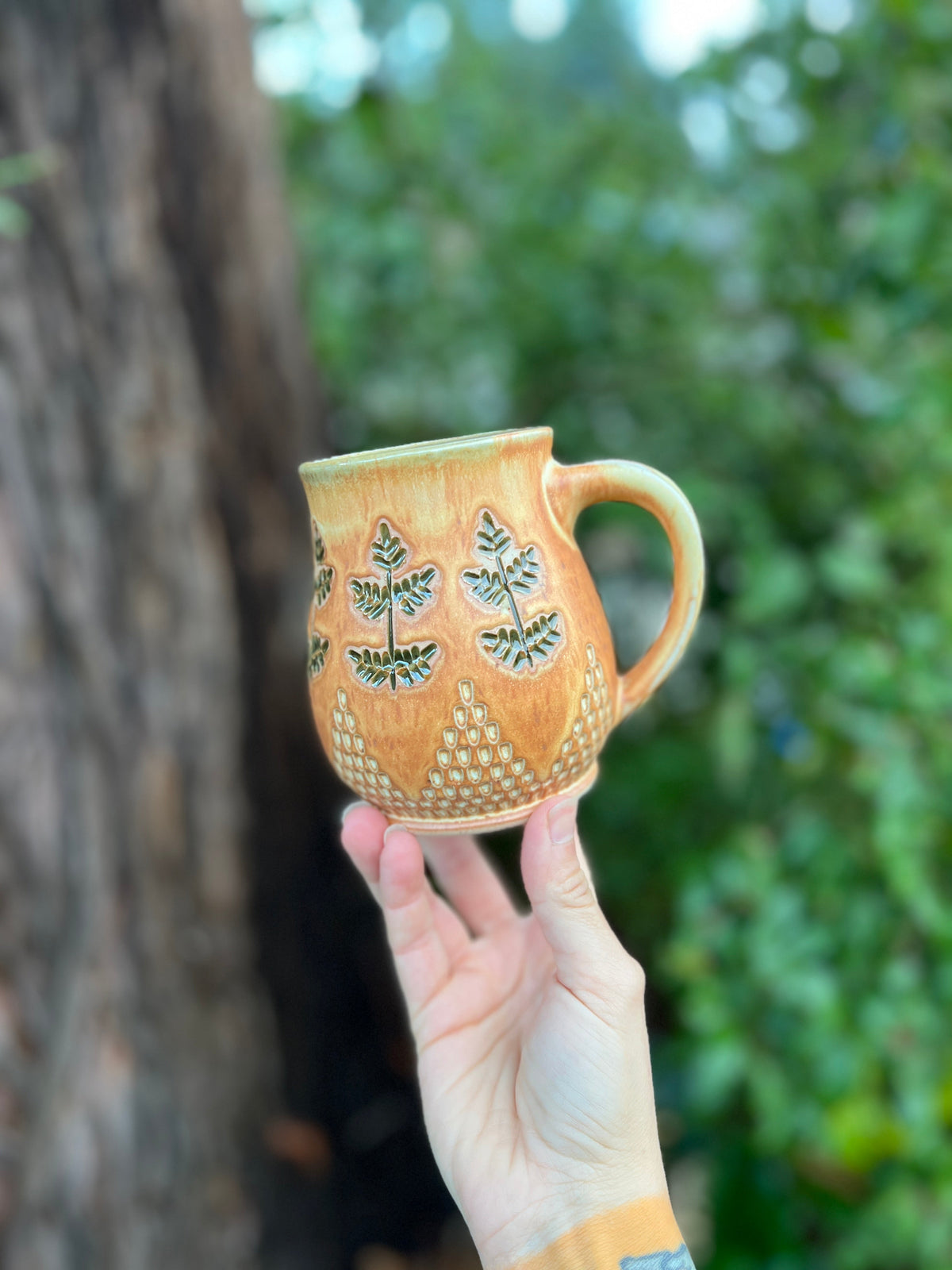 Fern mug-007 Throw and grow ceramics