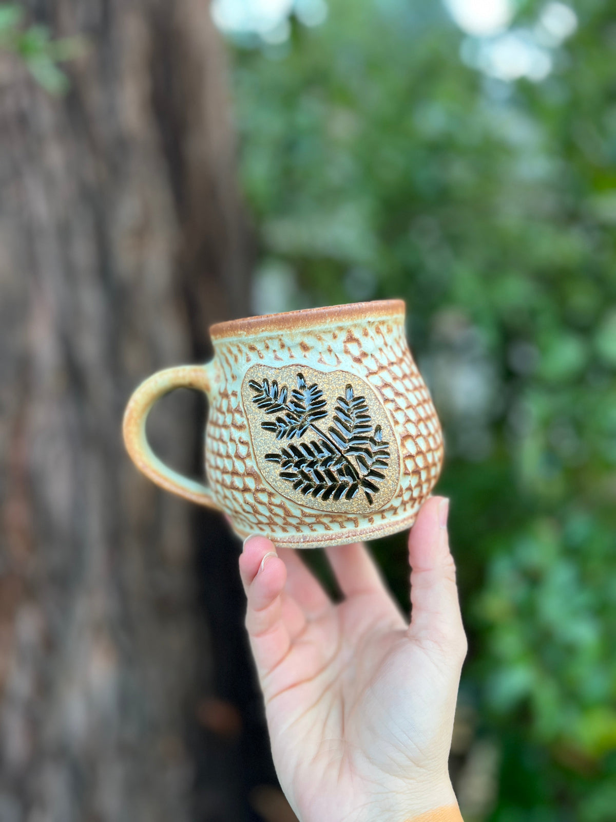 Fern mug-009 Throw and grow ceramics