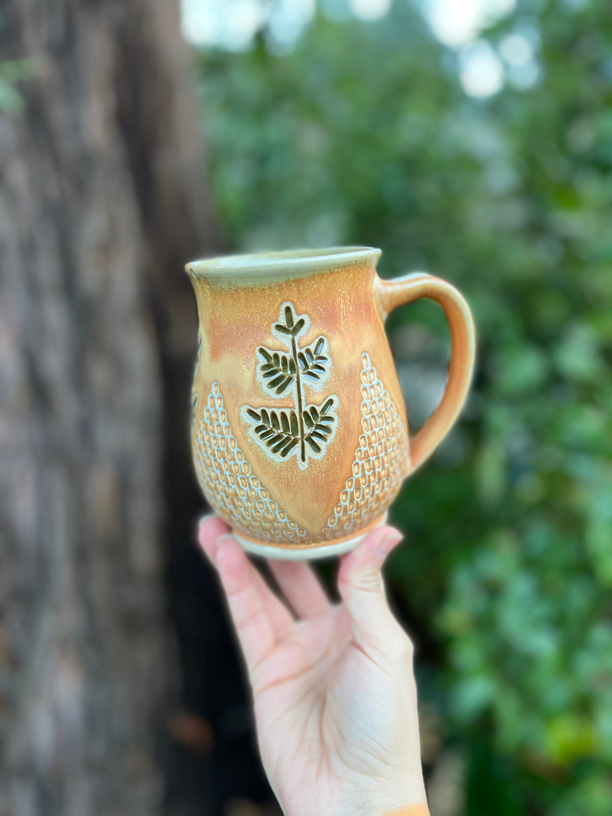 Fern mug-010 Throw and grow ceramics