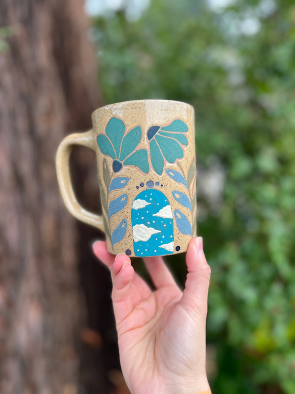 Painted Portal Mug-018 Throw and grow ceramics