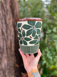Painted Floral Planter Throw and grow ceramics