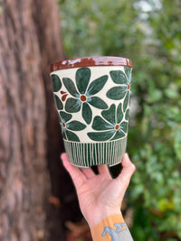 Painted Floral Planter Throw and grow ceramics