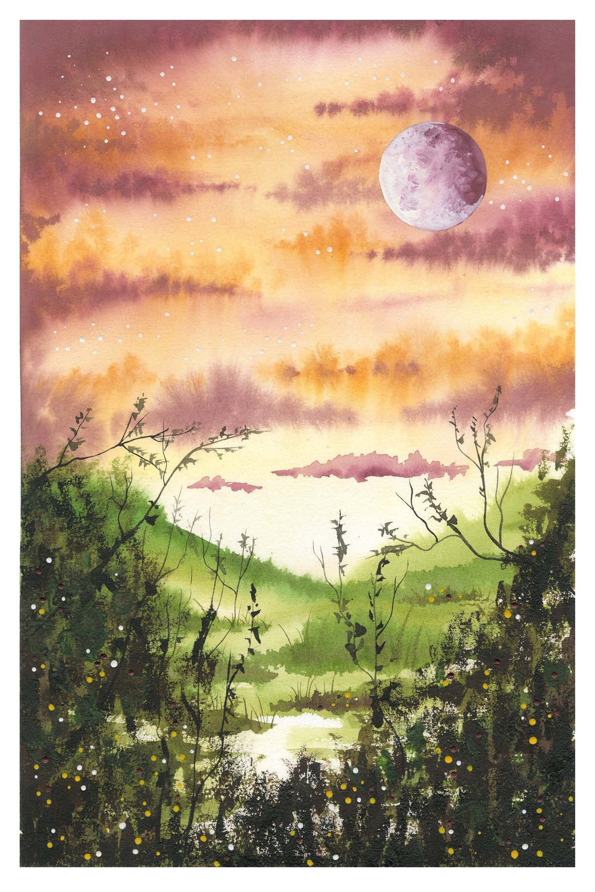 Pink Shadow Large Print (12x18) Throw and grow ceramics